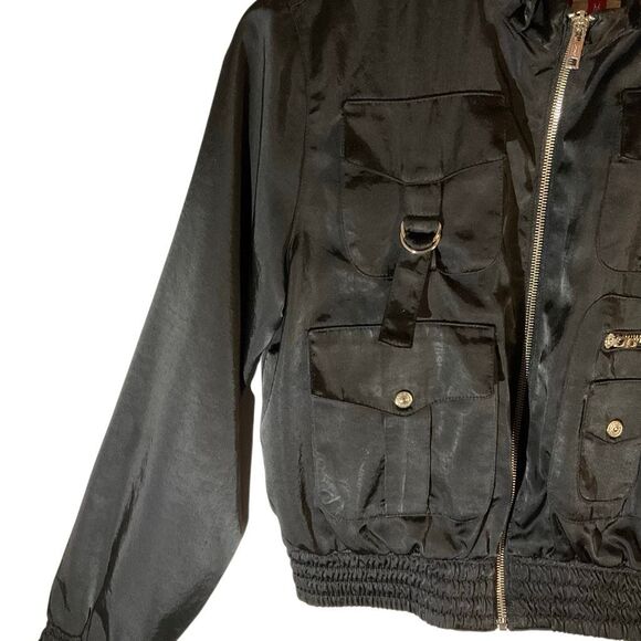 ABS Allen Schwartz Punk Rockandroll Baddie Jacket, Medium. Black with Silver Har - Picture 5 of 14